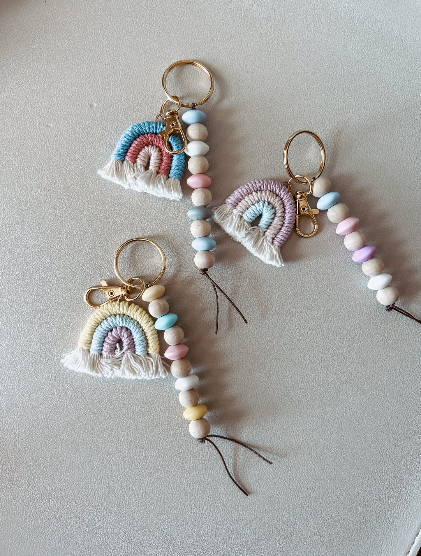 Rainbow Boho Keychain