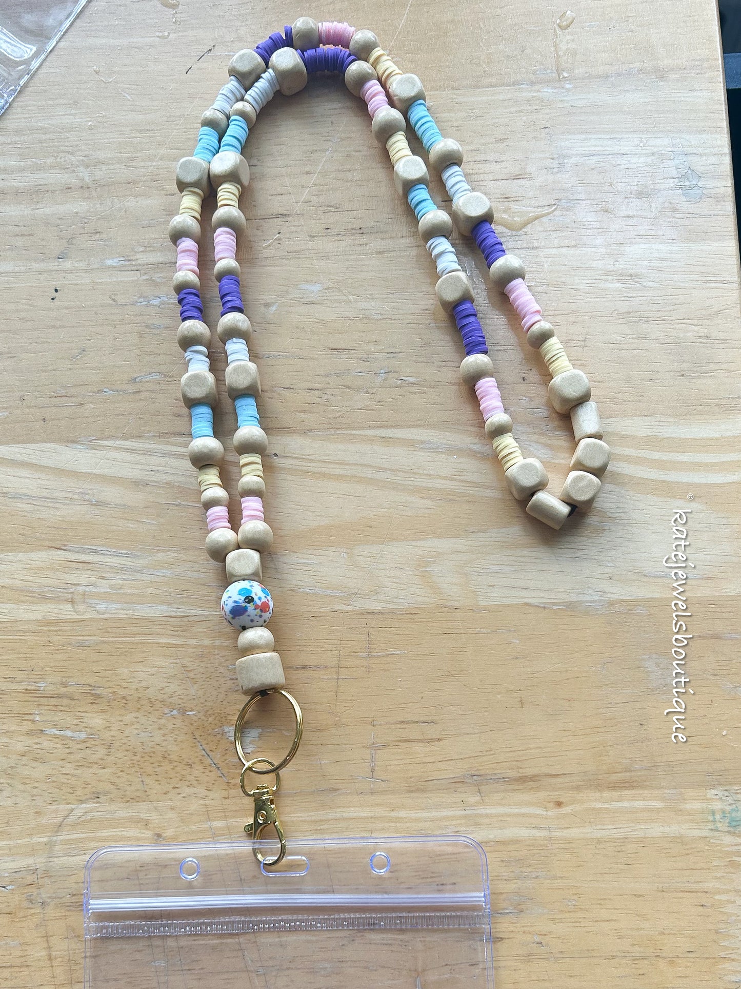 Pastel Beaded Lanyard